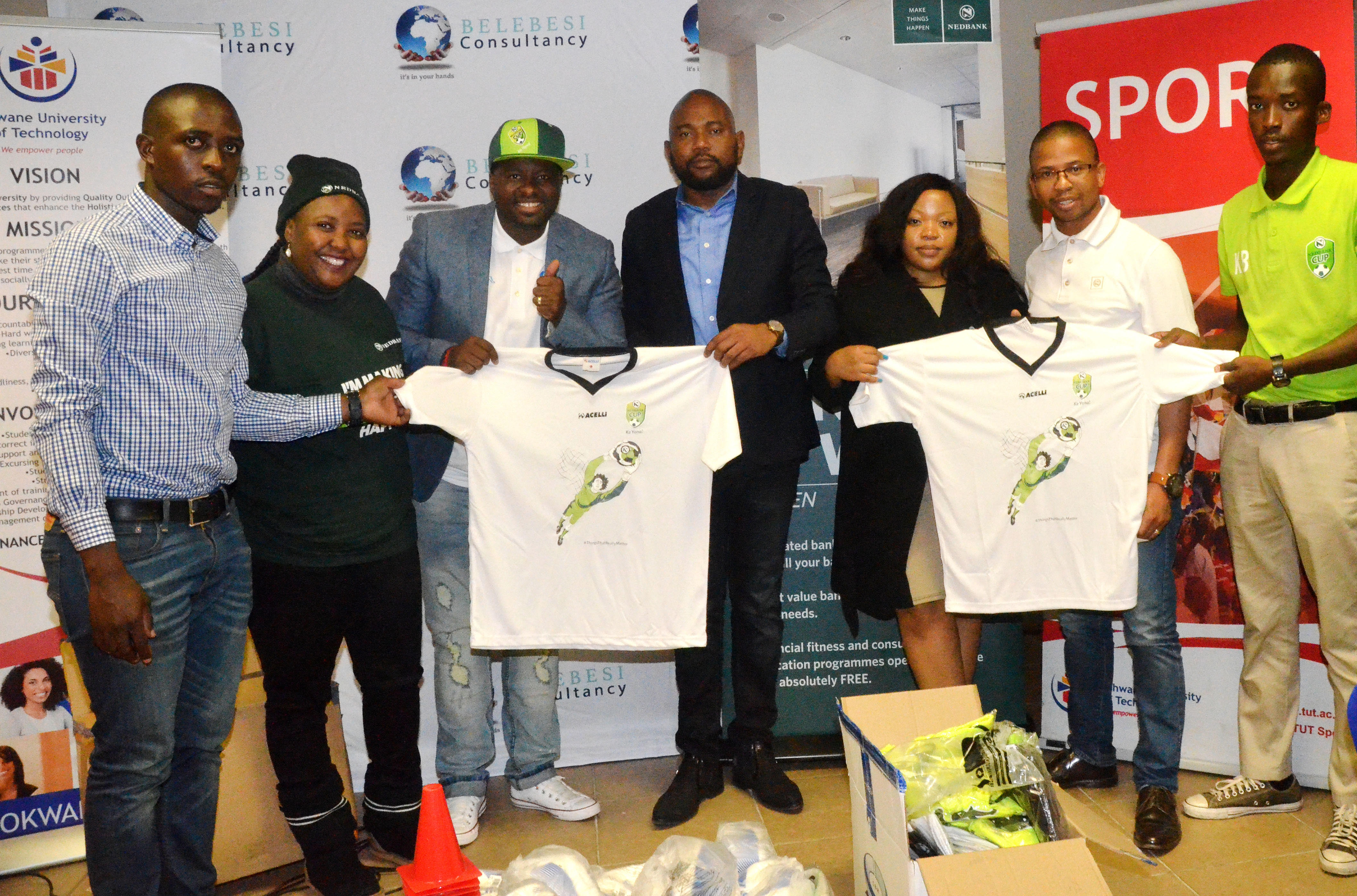 BELEBESI Consultancy also donated some sporting equipment to TUT PLK