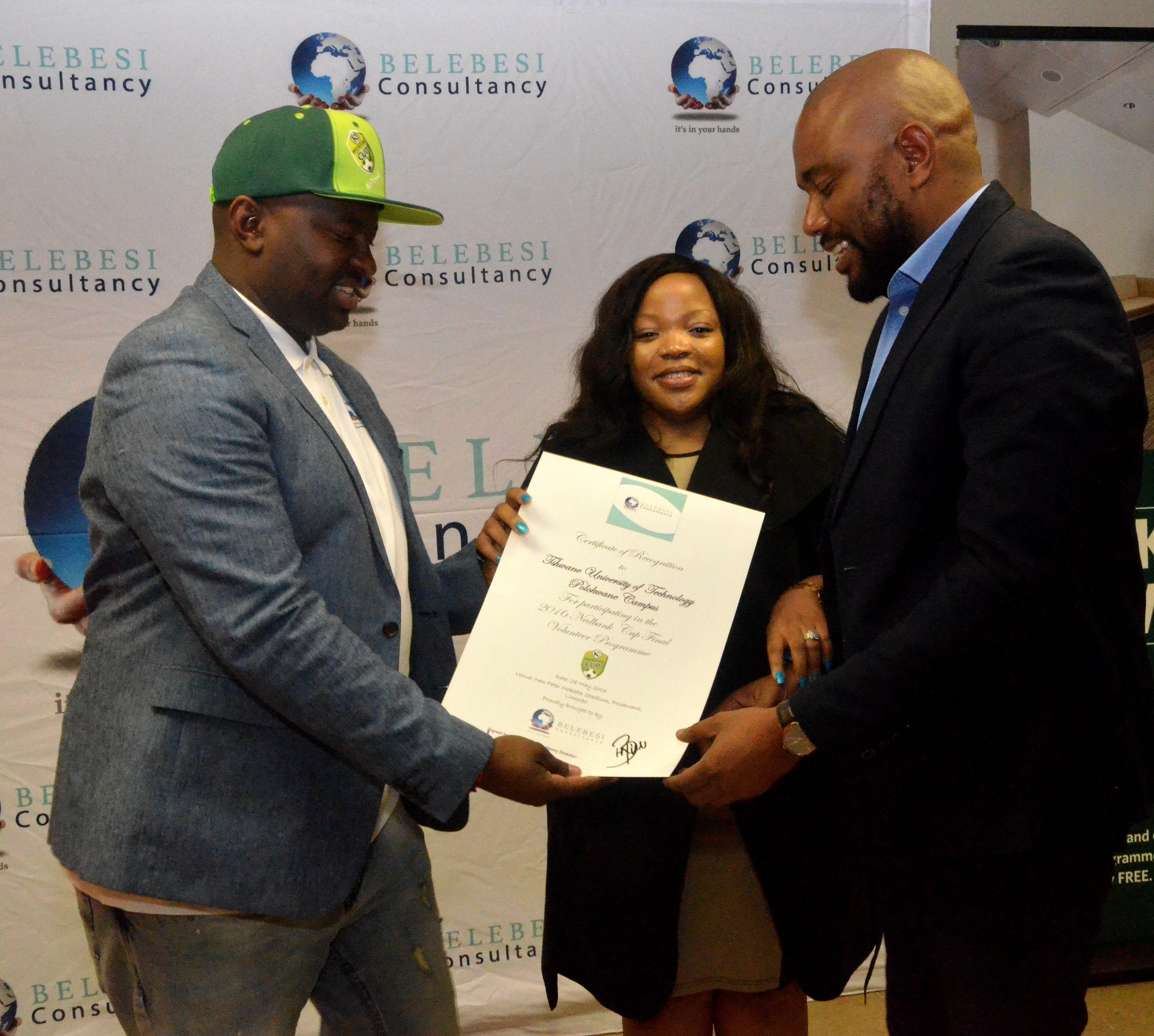 Certificate of appreciation being handed over to TUT PLK Boss